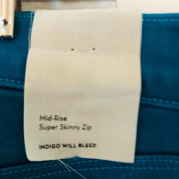 J Brand Azure size 32 jeans fits 12-14 (turquoise) stretch Moto skinny - Picture 4 of 16